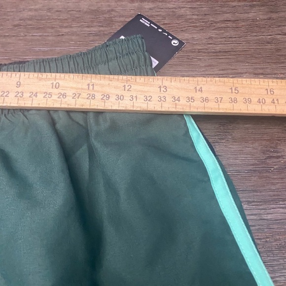 Women's Nike Dri-FIT athletic shorts green with a light green trim drawstring S - Picture 7 of 7